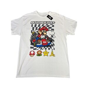 Nintendo Mario Kart T-Shirt Adult Large White NWT Official Graphic Tee